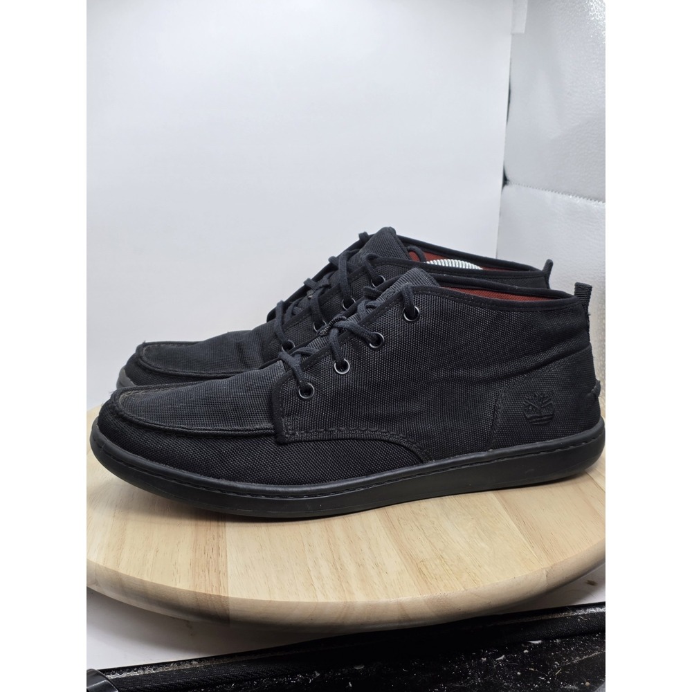 Men's Size 10.5 - Timberland Black Fabric Chukka Boots Mesh Lace Up Casual shoes